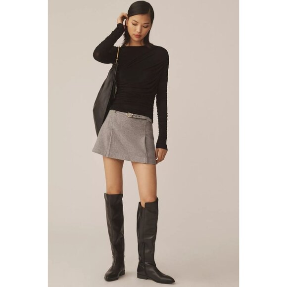 Agolde Tania Twist Tshirt in Black Small New Womens Long Sleeve Top Tee - Picture 12 of 17